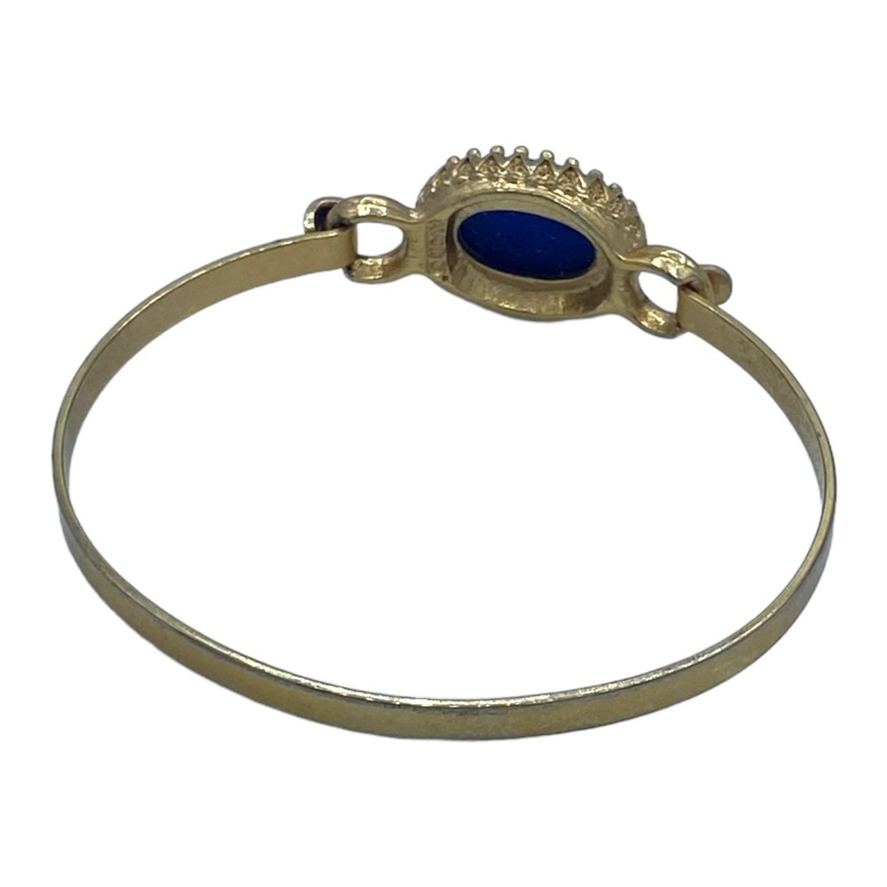 Vintage Avon hinged cobalt blue gold tone bracelet bangle70s size 6” - Picture 2 of 5